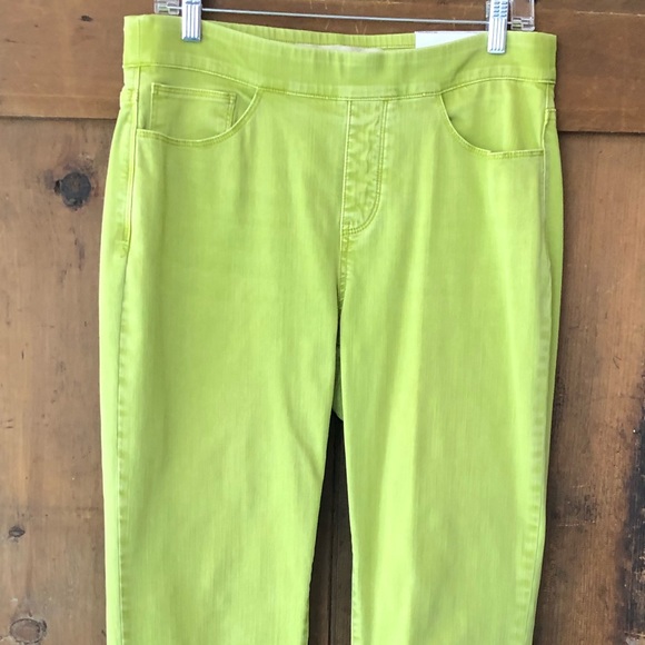 Soft Surroundings Denim - Soft Surroundings jeans - straight leg, full length, pull-on, in lush green